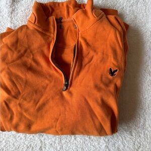 American eagle Oversized Orange Half-Zip Sweater